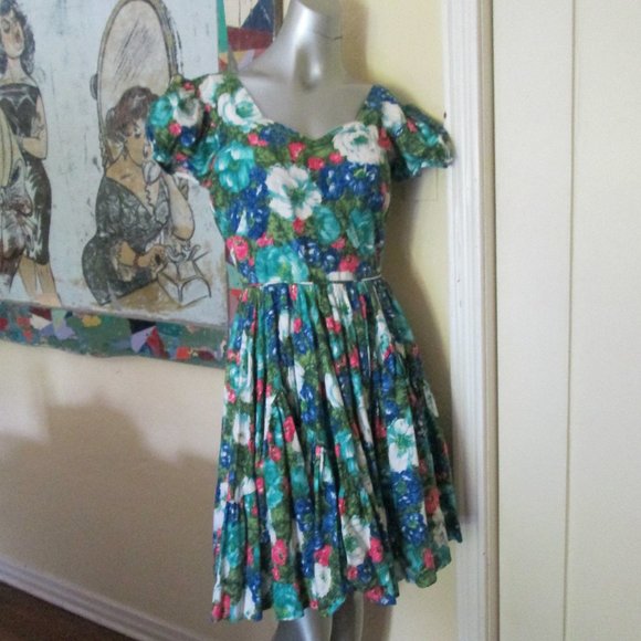 Dresses vintage 5s floral swing dress square dancing dress poshmark